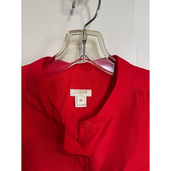 J.Crew red sleeveless button down size 00 office career preppy pop of color - Picture 3 of 6
